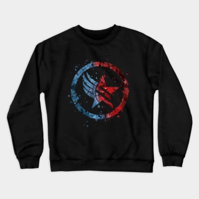 Mass Effect Paragon Renegade Combo Splatter Crewneck Sweatshirt Official Mass Effect Merch