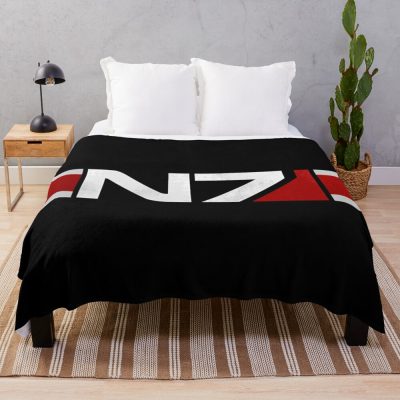 Mass Effect Horizontal N7 Throw Blanket Official Mass Effect Merch