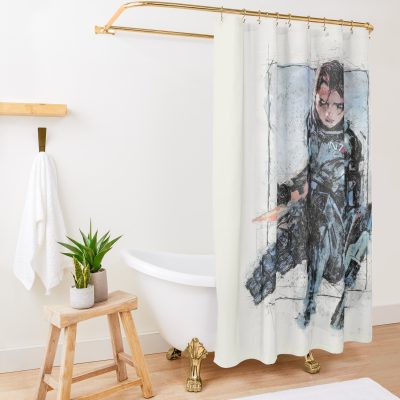 Femshep - Shepard'S Last Stand Shower Curtain Official Mass Effect Merch