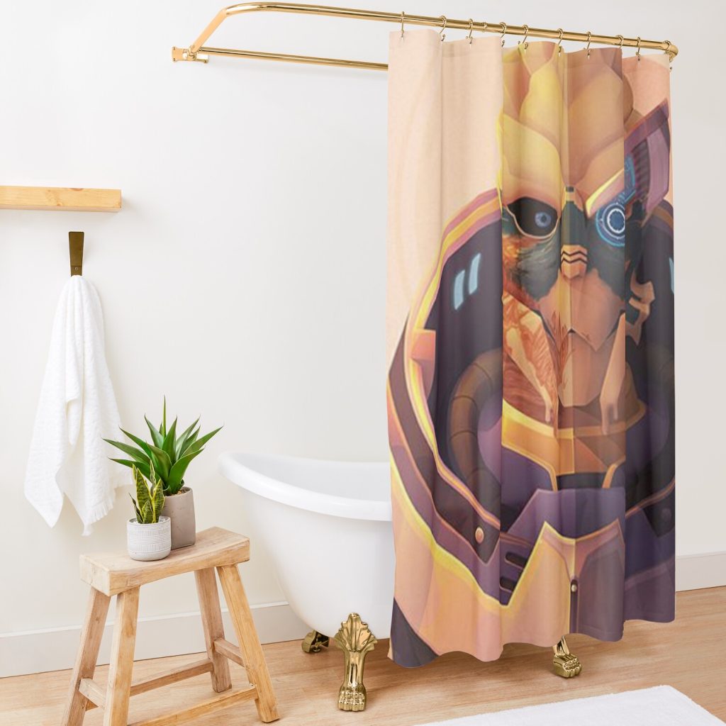 Mass Effect Garrus Poster Shower Curtain Official Mass Effect Merch