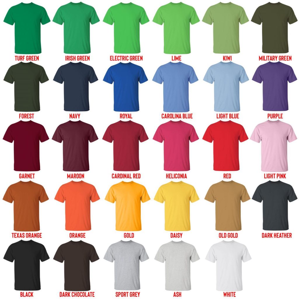 t shirt color chart - Mass Effect Store