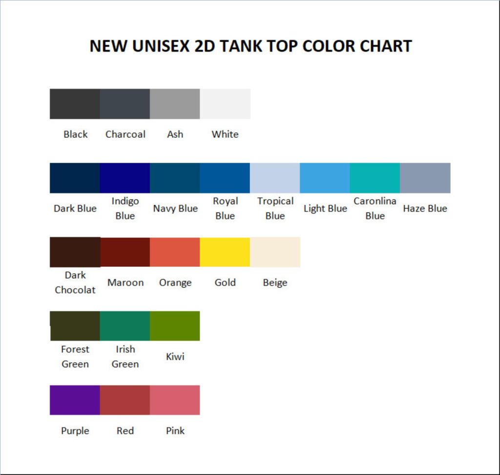 tank top color chart - Mass Effect Store